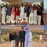 Fes to Marrakech Desert Tour 2 Days—Camel trekking in the Sahara Desert, luxury desert camp, and scenic views of the High Atlas Mountains.