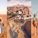 8-day Morocco itinerary: This image highlights the vast Sahara Desert and the historic Ait Ben Haddou, a UNESCO World Heritage site.