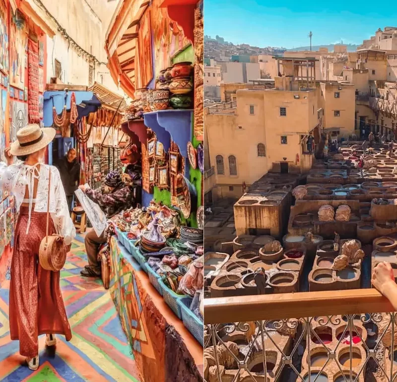 Epic view of Fes city with traditional tanneries – starting point for Morocco Tours from Fes