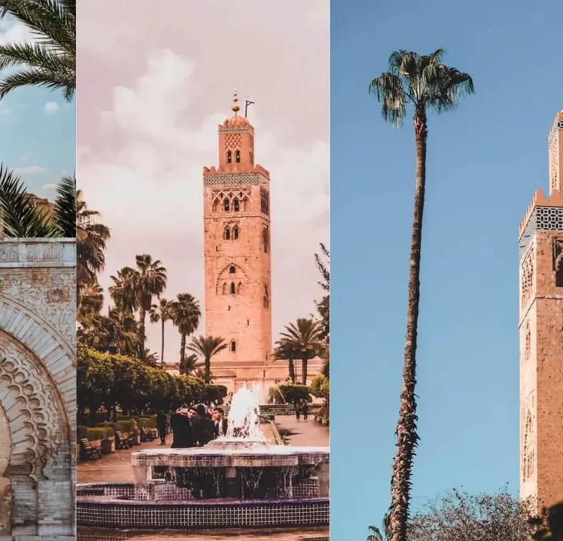 Marrakech city view with Koutoubia Mosque, symbol of Morocco Tours from Marrakech