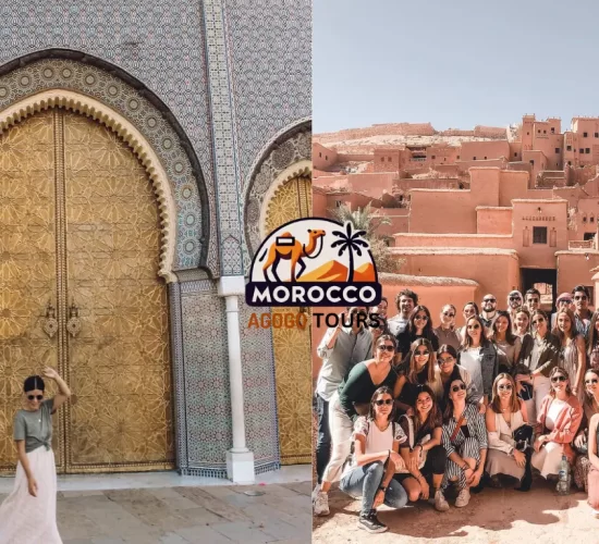 Fes Royal Palace and Ait Ben Haddou Kasbah on Morocco tours from Fes with desert and mountain views