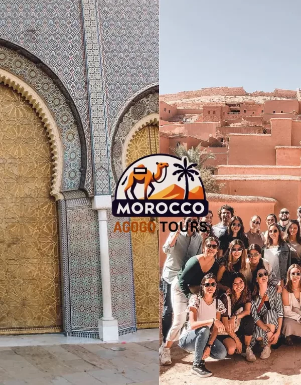 Fes Royal Palace and Ait Ben Haddou Kasbah on Morocco tours from Fes with desert and mountain views