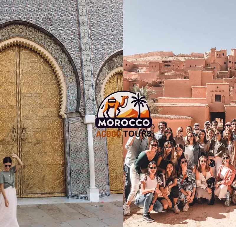 Fes Royal Palace and Ait Ben Haddou Kasbah on Morocco tours from Fes with desert and mountain views